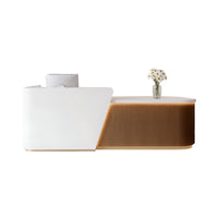 Elegant Reception Desk with LED Lighting & Spacious Storage for Offices & Salons JDT-2356