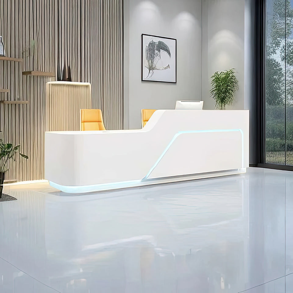 Fashion modern company reception desk baking paint front desk fashion shaped JDT-1064