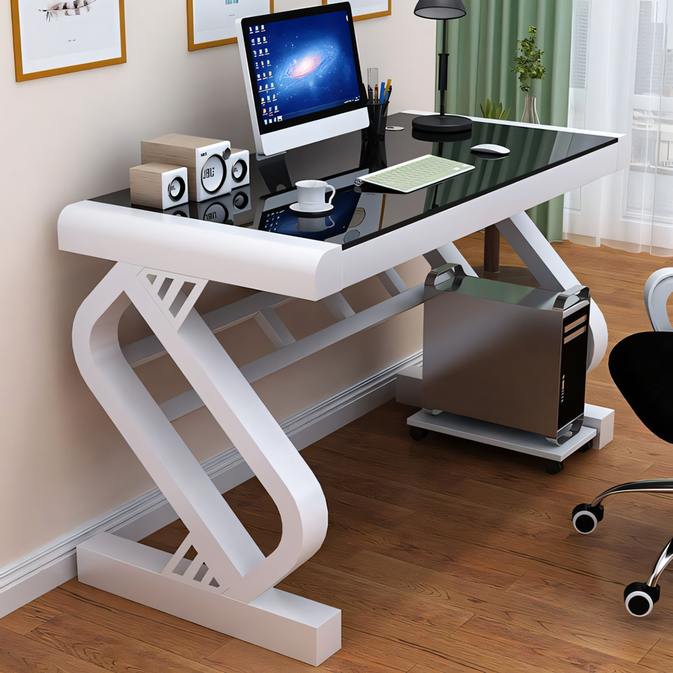 Stylish Tempered Glass Desk for Home Office and Study BGZ-033