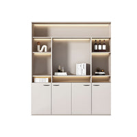 Elegant Executive File Cabinet, Solid Wood Office Background Cabinet, Archival Bookcase with Spacious Open Storage and Premium Hardware WJG-2109