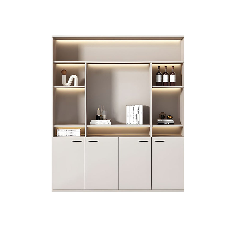 Elegant Executive File Cabinet, Solid Wood Office Background Cabinet, Archival Bookcase with Spacious Open Storage and Premium Hardware WJG-2109