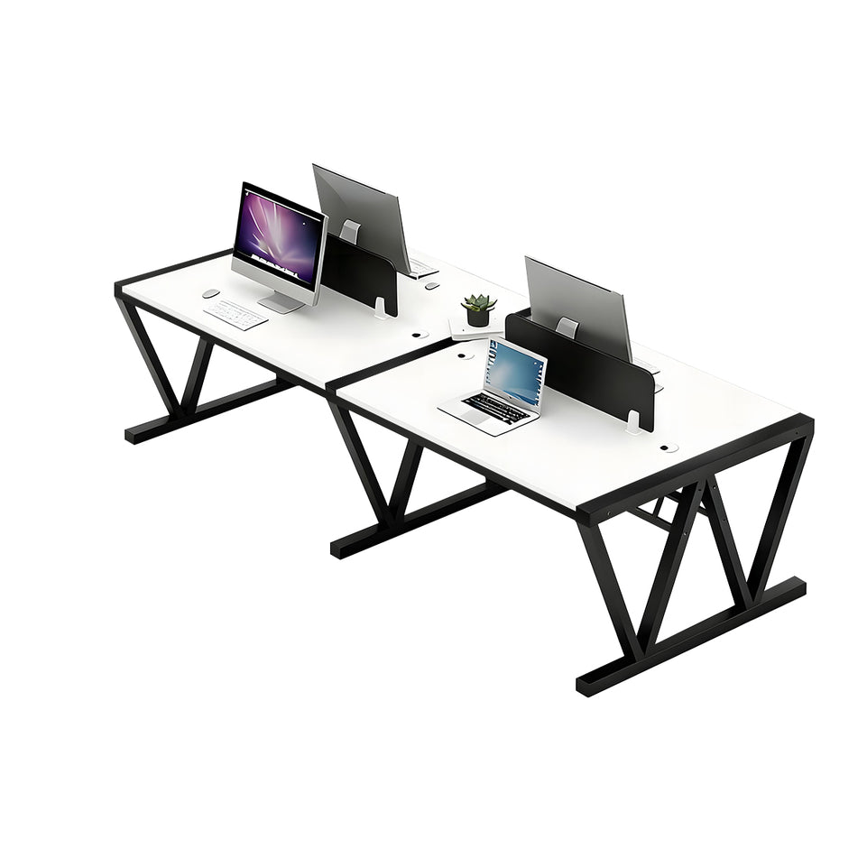 Simple Modern Desk and Chair Set with W Shaped Thickened Legs and Screen Partition YGZ-739
