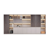 Premium Executive Office Wooden Cabinet with Shelves, Lockable Compartments, and Sliding Doors for Workplace Organization WJG-2182