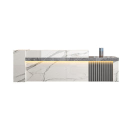 Retail Reception Desk 55-87 in Wide with Cable Management, Solid Wood & File Drawers