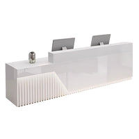 Modern Reception Desk LED Lighting Storage Eco Friendly for Salon Office JDT-2305