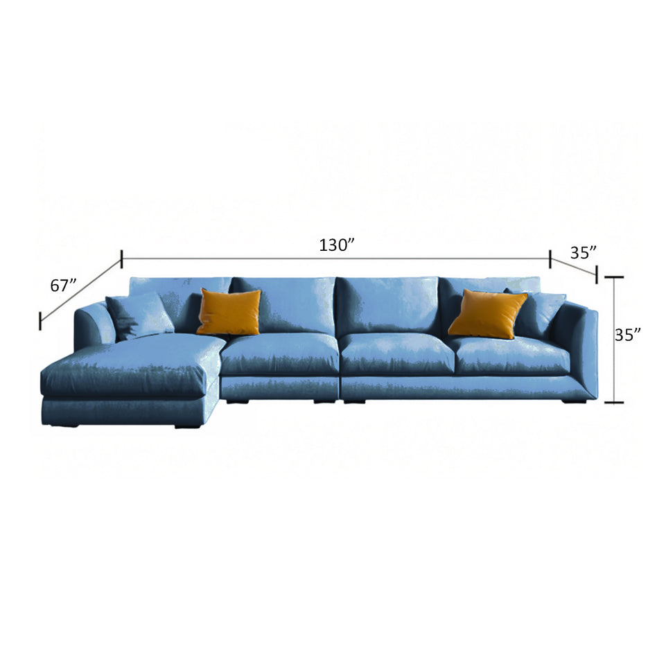 Modern Minimalist Sisal Fabric Sofa Chaise Lounge Sofa BSF-2007