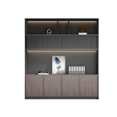Modern Premium Multi-Functional Office Storage File Cabinet with Glass Doors and Hidden Storage for Executive Desk Background WJG-2168
