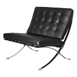 Modern Foldable Leather Accent Chair with X-Shaped Stainless Steel Frame BS801（In Stock）
