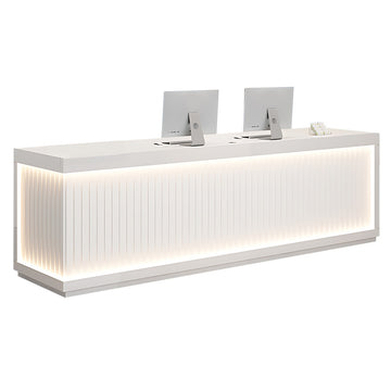 Salon Reception Desk 47-157 in Wide with LED Lighting & Lockable for Salon