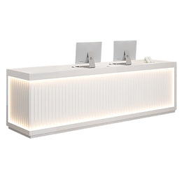 Salon Reception Desk 47-157 in Wide with LED Lighting & Lockable for Salon