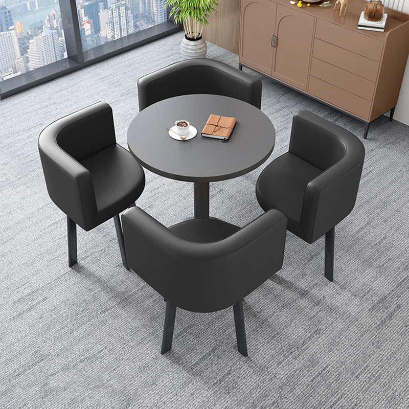 Round Reception Table Set with Chairs and Marble Top