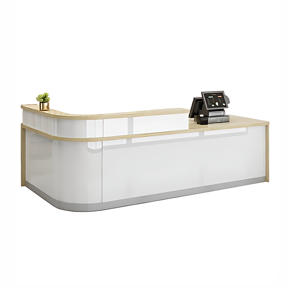 Rectangular Laminate Front Reception Desk with Filing Cabinet JDT-766