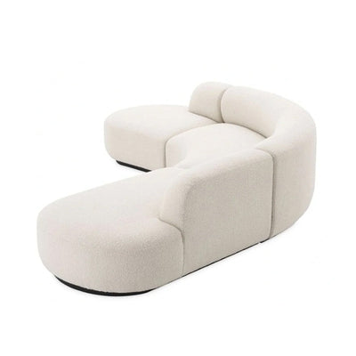 Curved Nordic Sheepskin Sofa: Ideal for Large Living Rooms