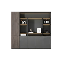 Elegant Executive File Cabinet, Solid Wood Office Background Cabinet, Archival Bookcase with Spacious Open Storage and Premium Hardware WJG-2109