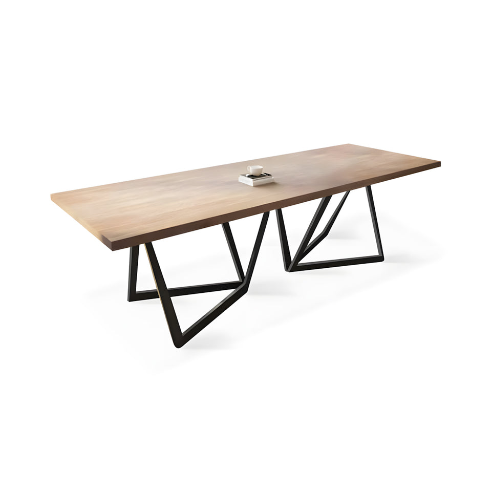 Solid Wood Long Conference Table with Wood Grain Finish for Office Meeting and Guesthouses HYZ-10118