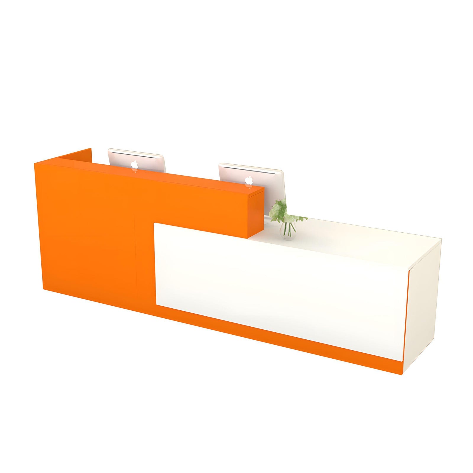 Color-Blocked Front Desk with Keyboard Tray and Shelf for Office JDT-10106