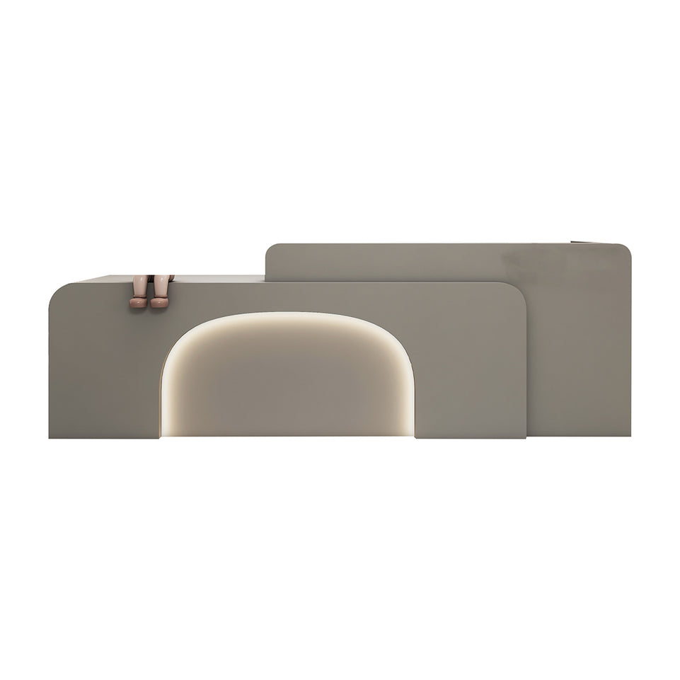 Arched Door Design Baked Coating Reception Desk with LED Lights for Barber Shops and Salons JDT-10151