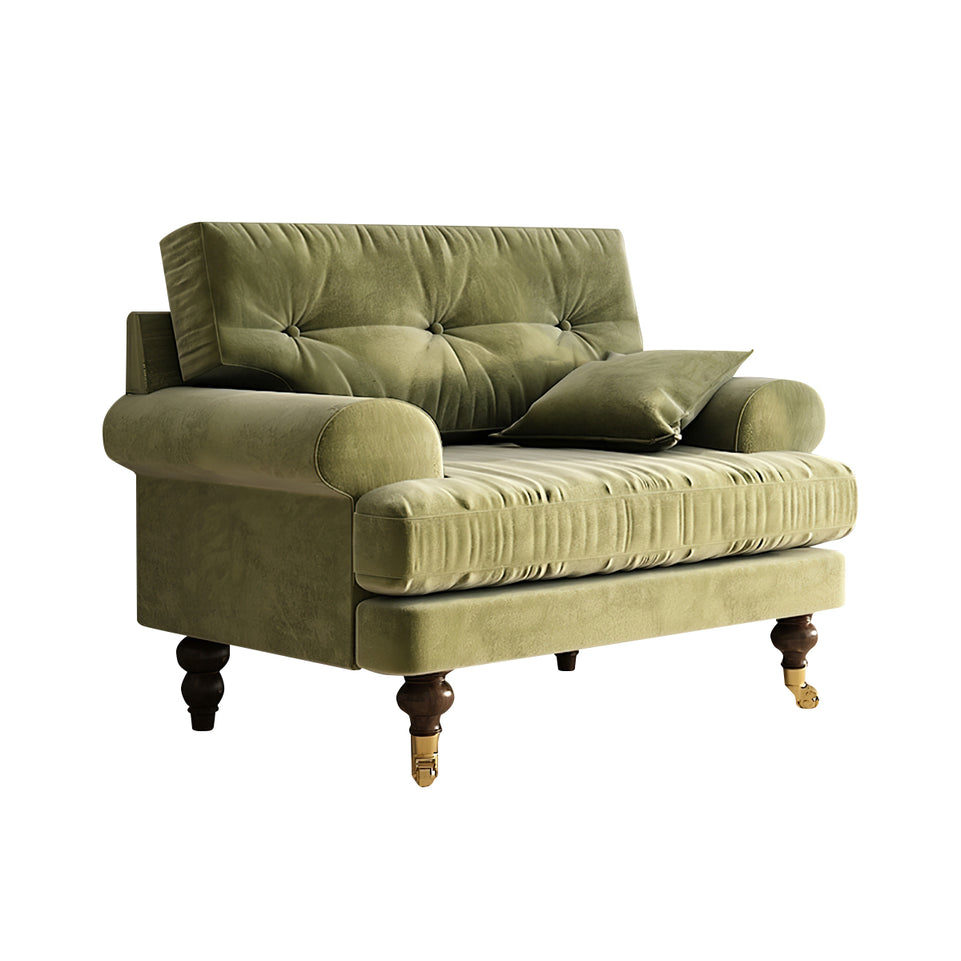 Modern Sofa 35-94 in Wide with Velvet & Solid Wood for Reception Area