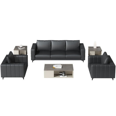 Elegant Comfortable Ergonomic Black Office Sofa for Reception JDSF-K032