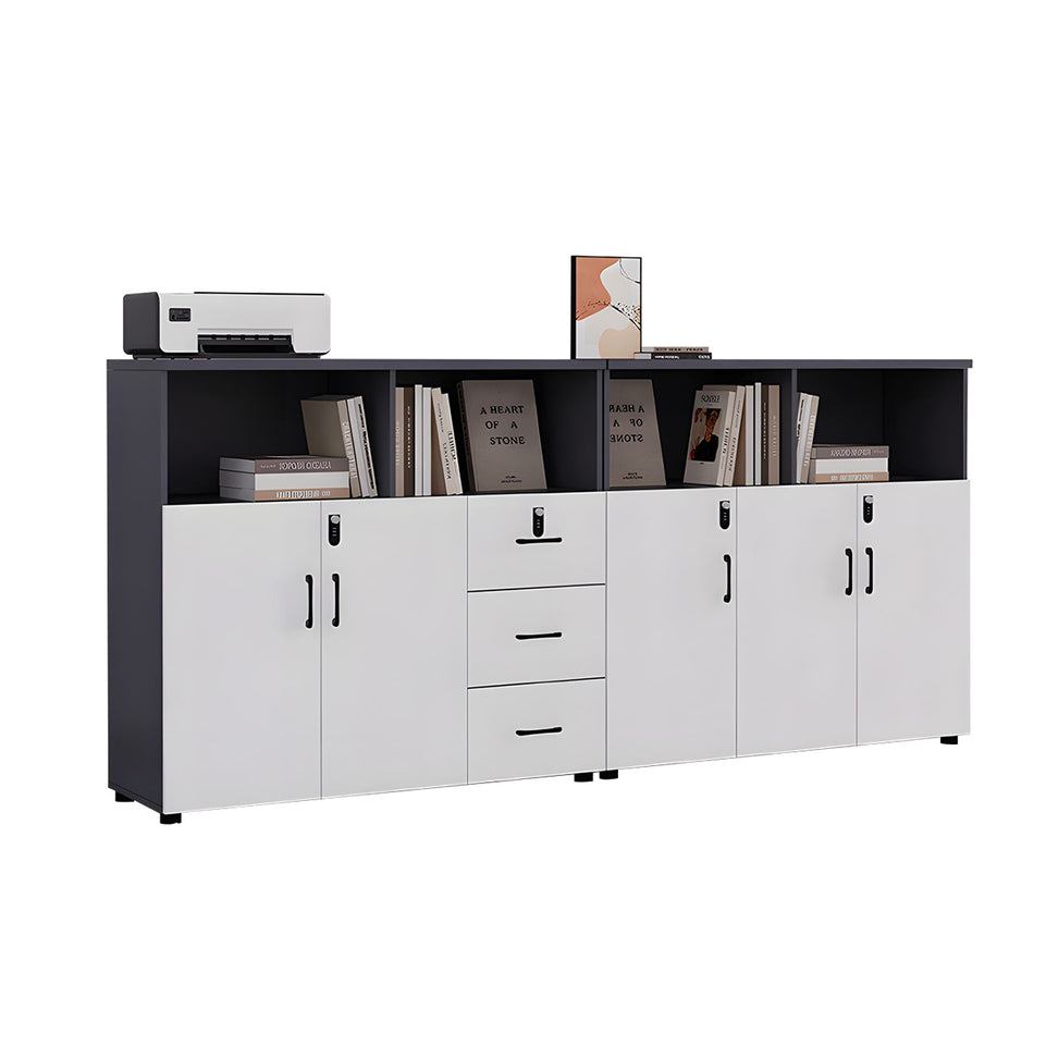 Stylish Lockable Wooden File Cabinet with Multi-Compartment Storage for Workspace CWG-2164