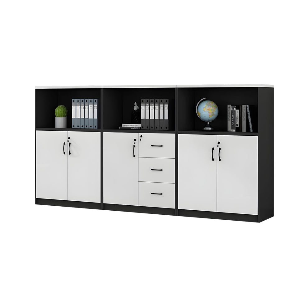 Stylish Multifunctional Office Storage Cabinet with Lockable Drawers for Workspace Organization, Printer Station, and Document Filing CWG-2167