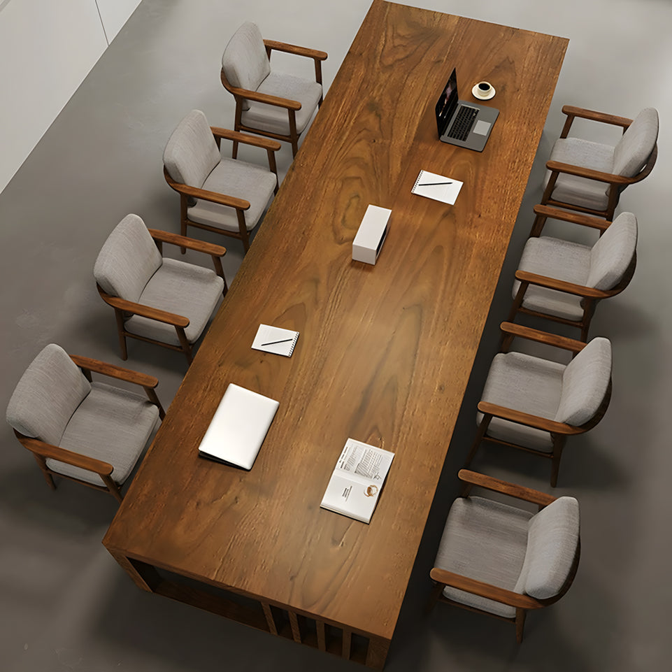 Classic Solid Wood Conference Table Spacious Meeting Room Desk HYZ-1054