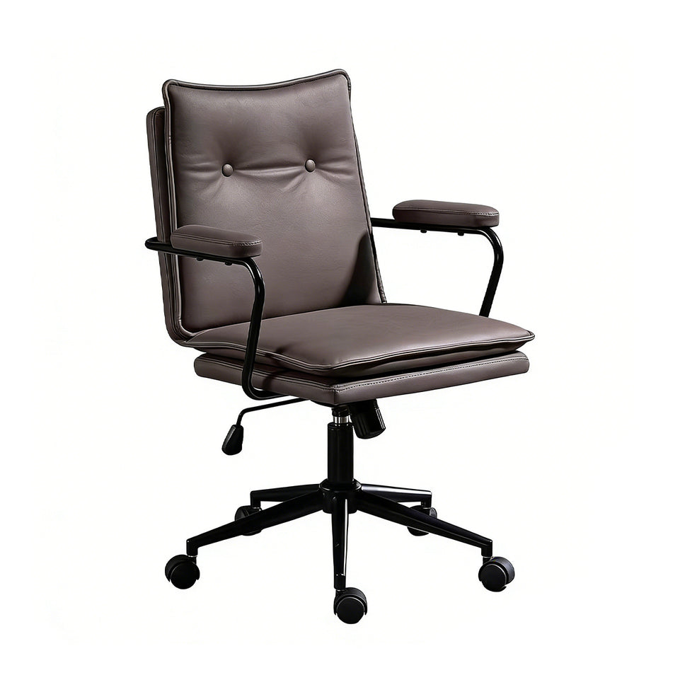 Office Chair for Dormitory Lift Rotating Adjustable Leather Boss Chair Long Sitting with Armrests Dormitory Chair BGY-1074