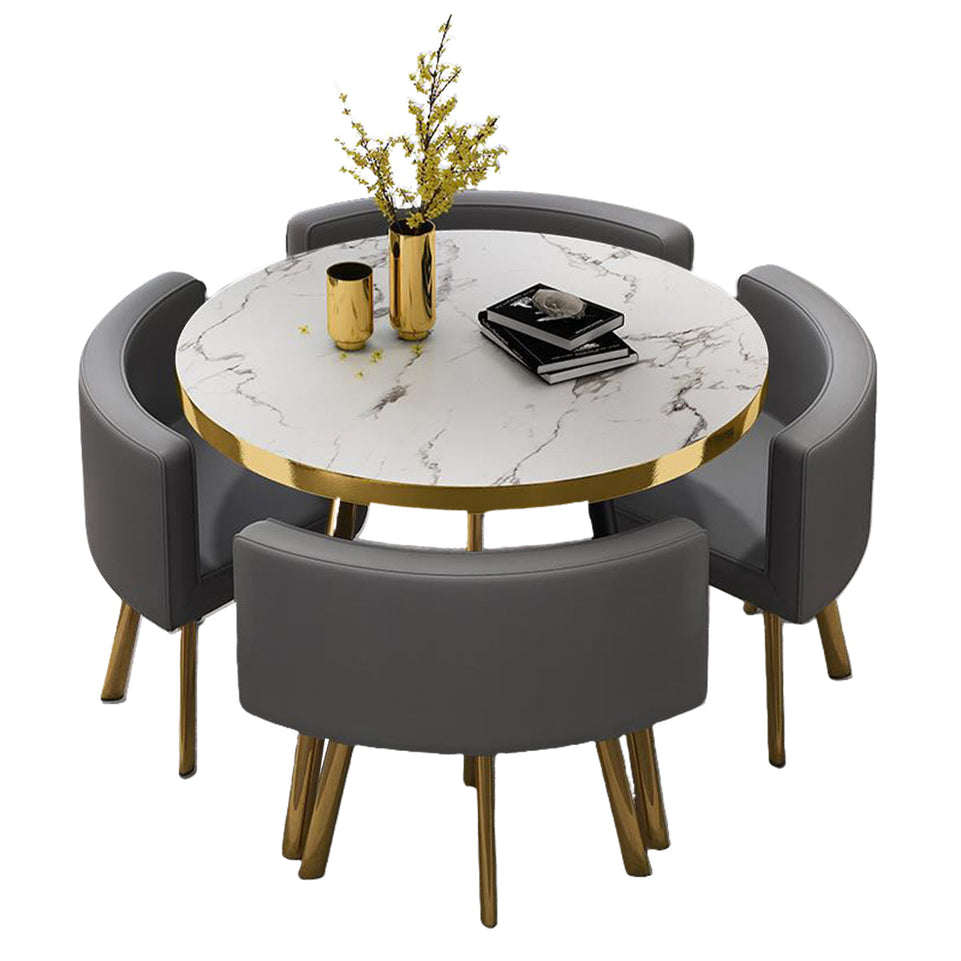 Round Reception Table with 4 Chairs for Office Reception Areas JDZH-2024