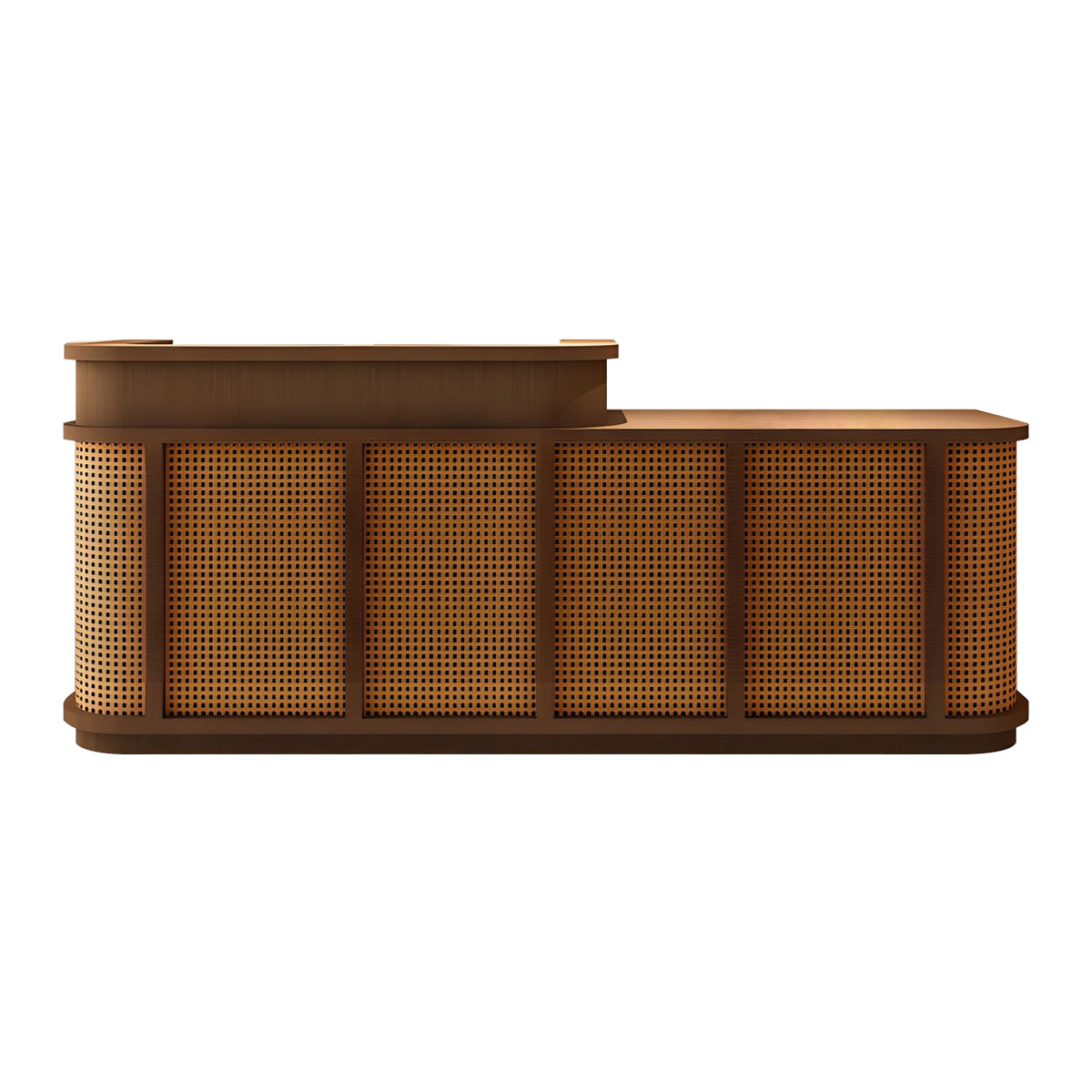 Vintage Minimalist Reception Desk Rattan Storage Keyboard Tray JDT-2295