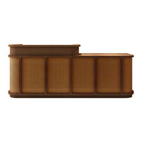 Vintage Minimalist Reception Desk Rattan Storage Keyboard Tray JDT-2295