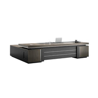 Modern L-Shaped Executive Office Desk with Side Storage Cabinet for Manager LBZ-605