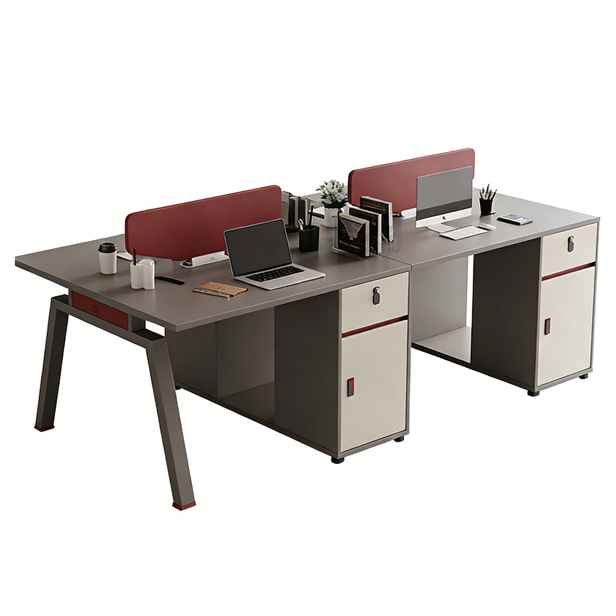 Office Desk, Four-person seat West Coast Stock, L94" x W47" x H30", for executive office workspace, modern executive office furniture