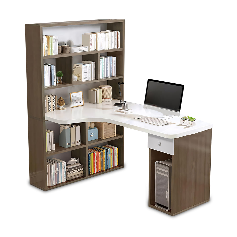 Corner Computer Desk with Bookshelf - Ideal for Students and Home Offices BGZ-164