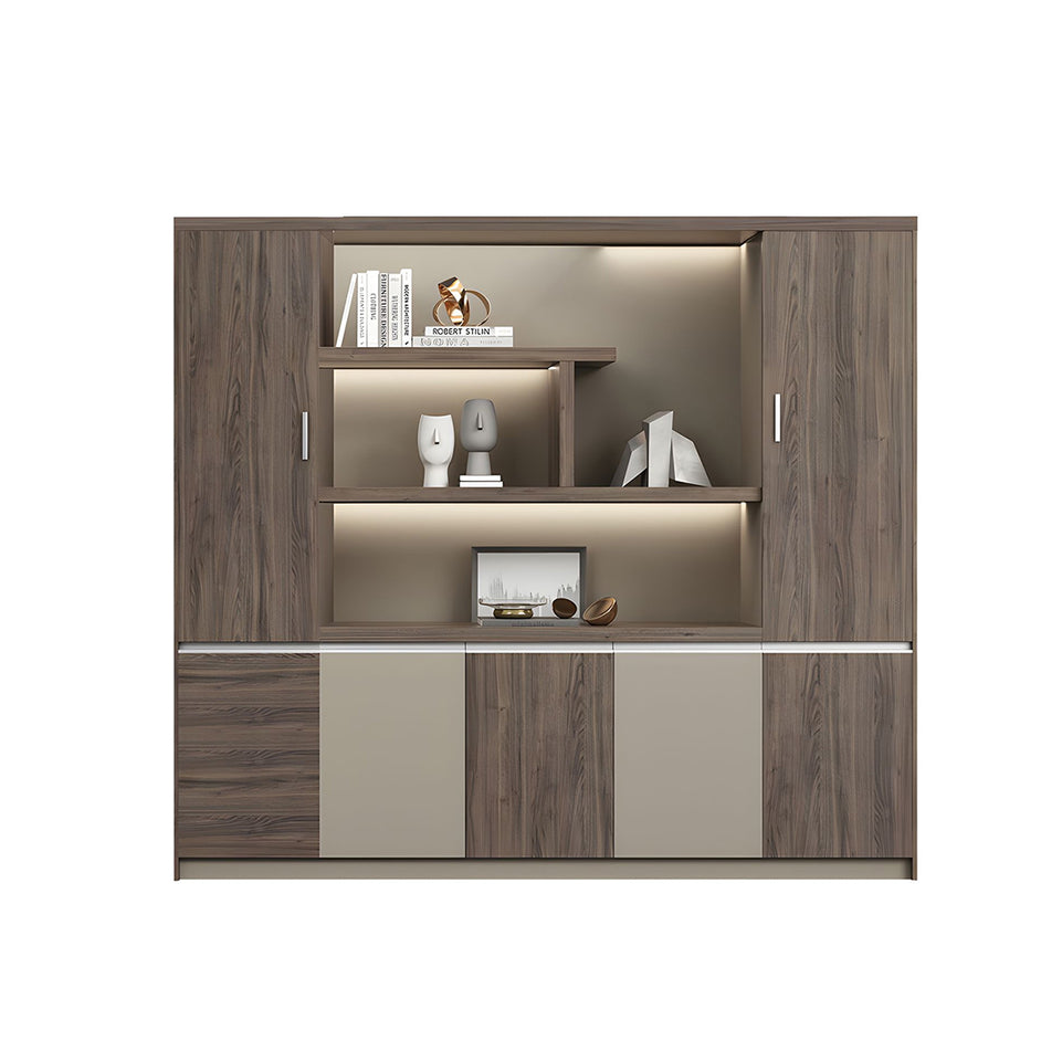 Premium Wooden Executive Lockable Cabinet, Modern Office Storage Cabinet, Background Storage and Archive Bookcase WJG-2169