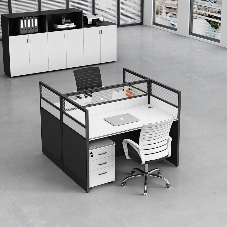 Efficient Office Setup: Modern Staff Desk and Chair Set with Computer Desk BGZ-006