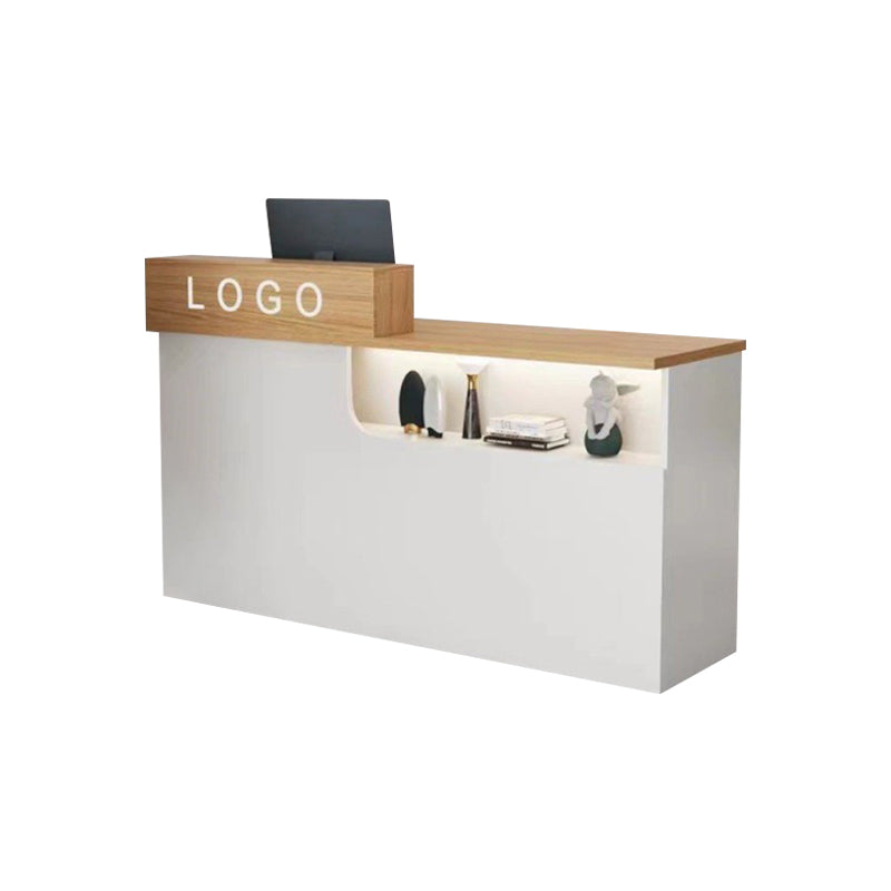 Corner Small Straight Reception Desk with Storage for Barber Shops and Salons JDT-1030