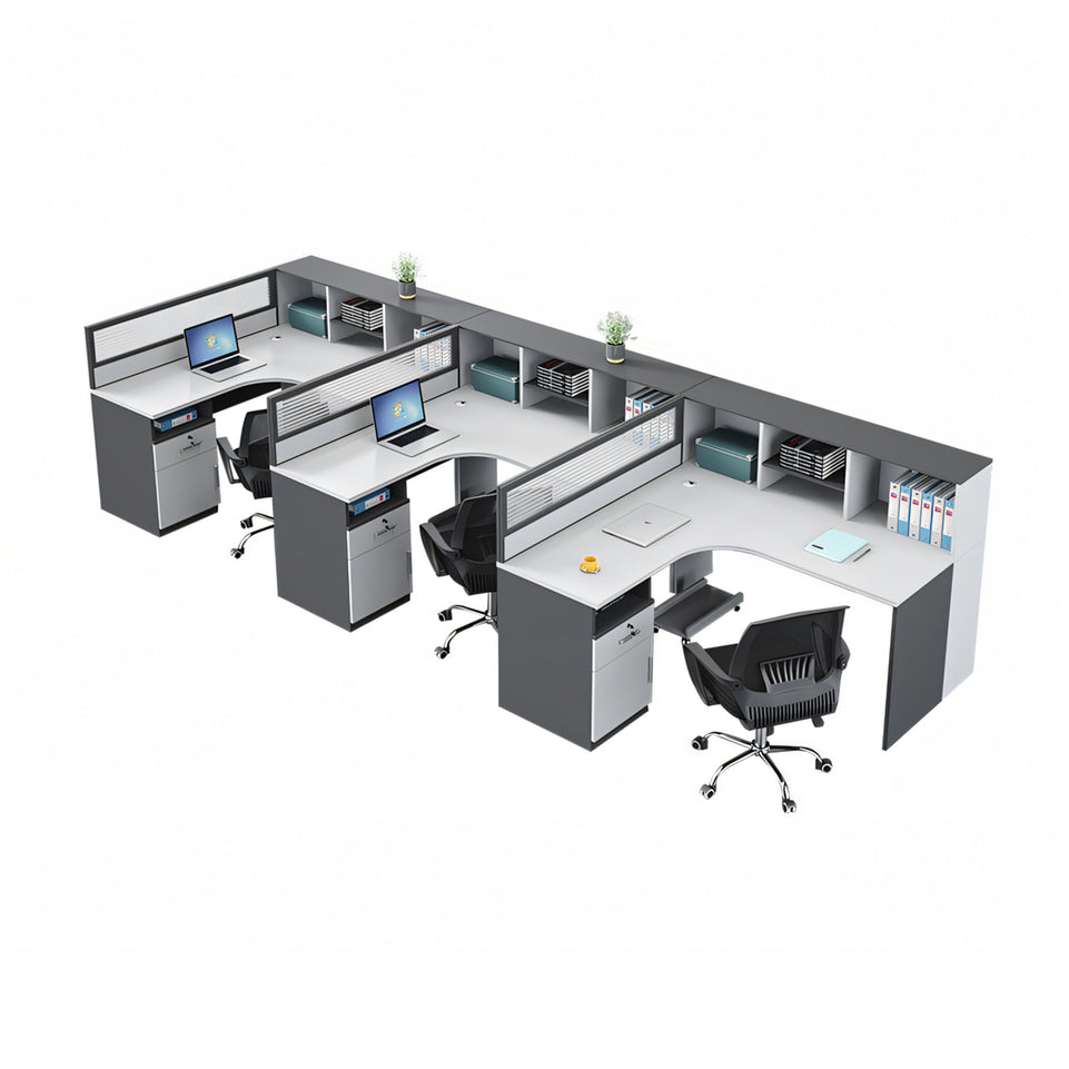 Modern Office Workstation Set with Screens, Ideal for 2/4/6-Person Workspaces BGZ-220