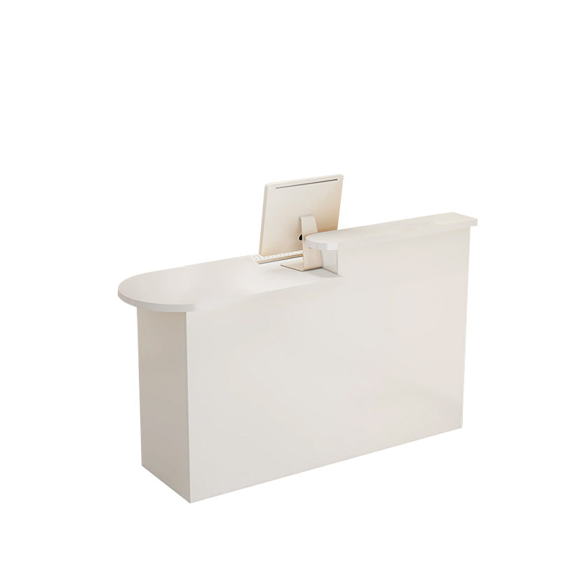 Curved Small Reception Counter with Cable Management and Lockable Drawer for Store JDT-10111