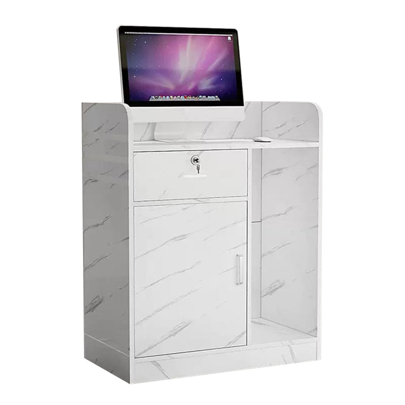 Stylish Reception Desk for Boutique Apparel Stores and Beauty Salons with Large-Capacity Storage and Key-Locked Drawers JDT-10109