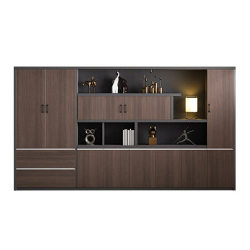 Storage Cabinet, Without LED Strip, L126" x W16" x H79", for office storage space, office storage furniture