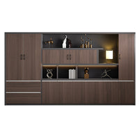 Storage Cabinet, With LED Strip, L126" x W16" x H79", for office storage space, office storage furniture