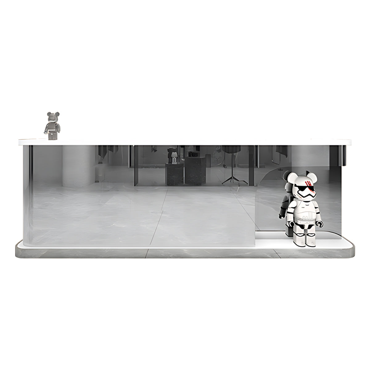 Corner Display Reception Counter with Ample Storage Space for Company JDT-064