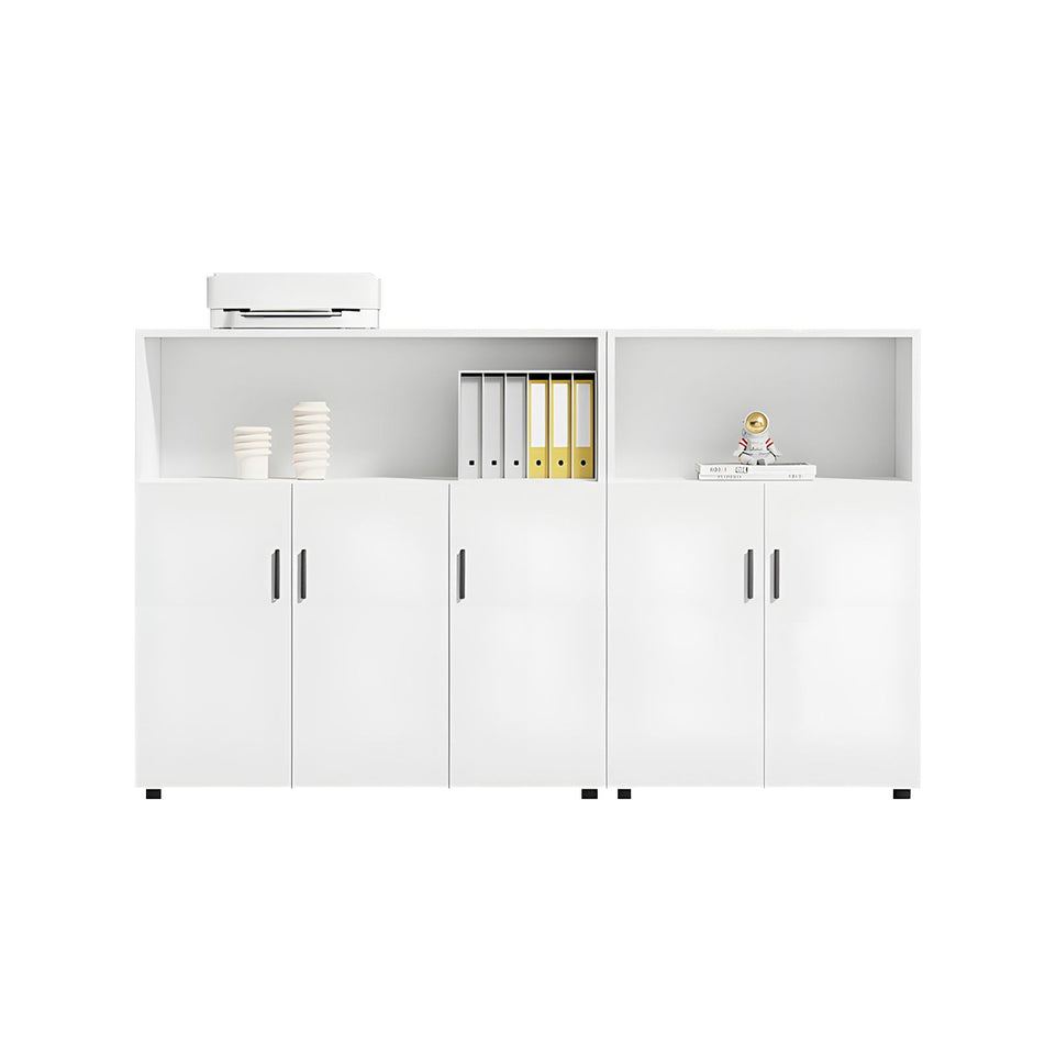 Modern Office Cabinet with Ample Storage, Wooden Floor-Standing Cabinet, Partitioned Storage, Quiet Hinges, and Sleek Aluminum Handles CWG-2174