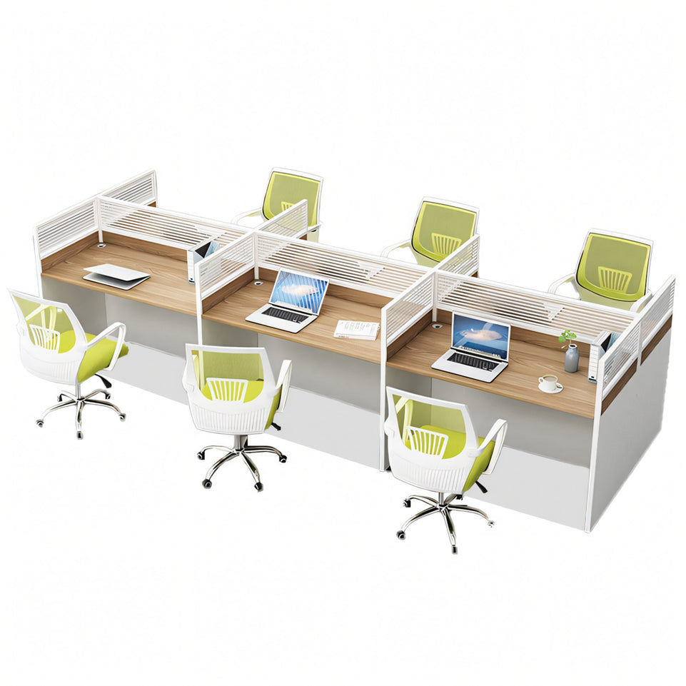 Modern L-Shaped Office Desk with Screen Divider for Employee Workstations BGZ-222