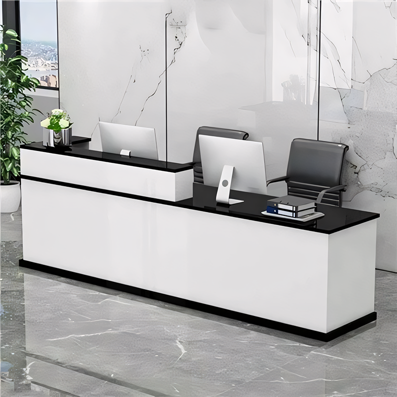 Color blocked Reception Counter Desk with Lockable Drawer JDT-712-W (West Coast)