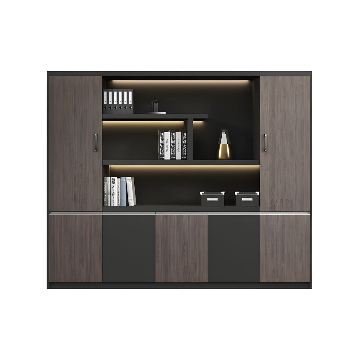 Premium Wooden Executive Lockable Cabinet, Modern Office Storage Cabinet, Background Storage and Archive Bookcase WJG-2169
