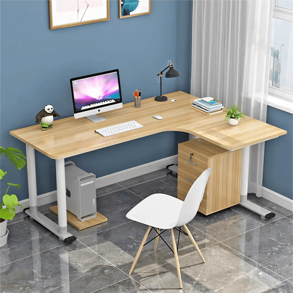 L-Shaped Corner Desk - Modern, Space-Saving Home Office Solution HD-206