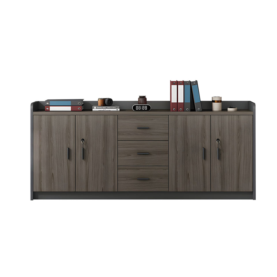 Elegant Wooden Office Low Cabinet With Lock, Large Storage Space, Smooth Silent Doors, Ideal for Conference Rooms and Workspaces CWG-2168