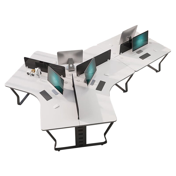 Minimalist Triangular Staff Desk Multiple Seats with Cabinet for Office BGZ-015