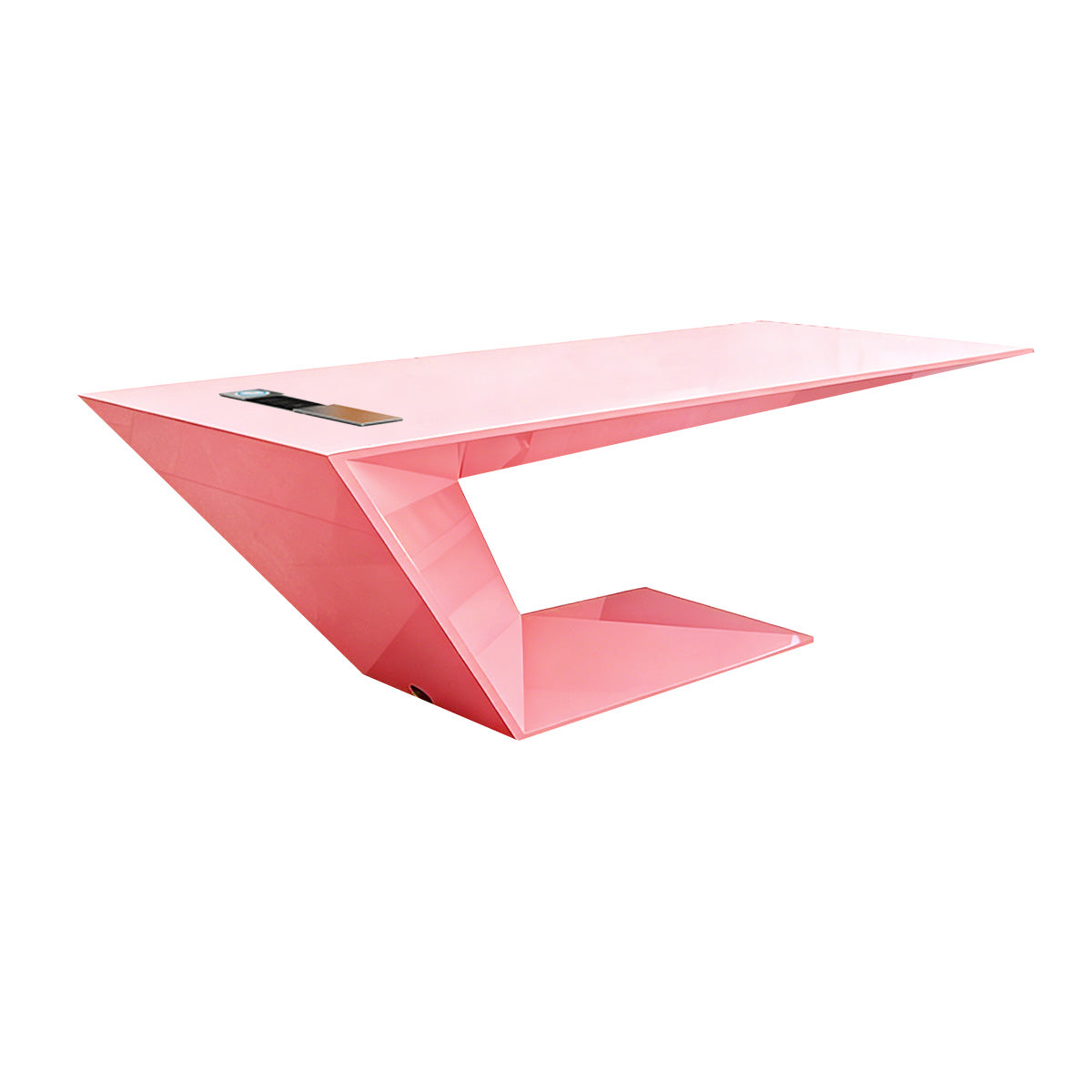 Sleek White Executive Desk With Oddly Shaped Modern and Stylish Office Table LBZ-042